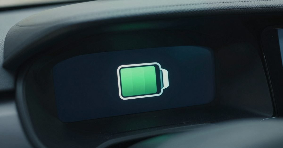 Detalle del indicador de batería de un coche eléctrico
