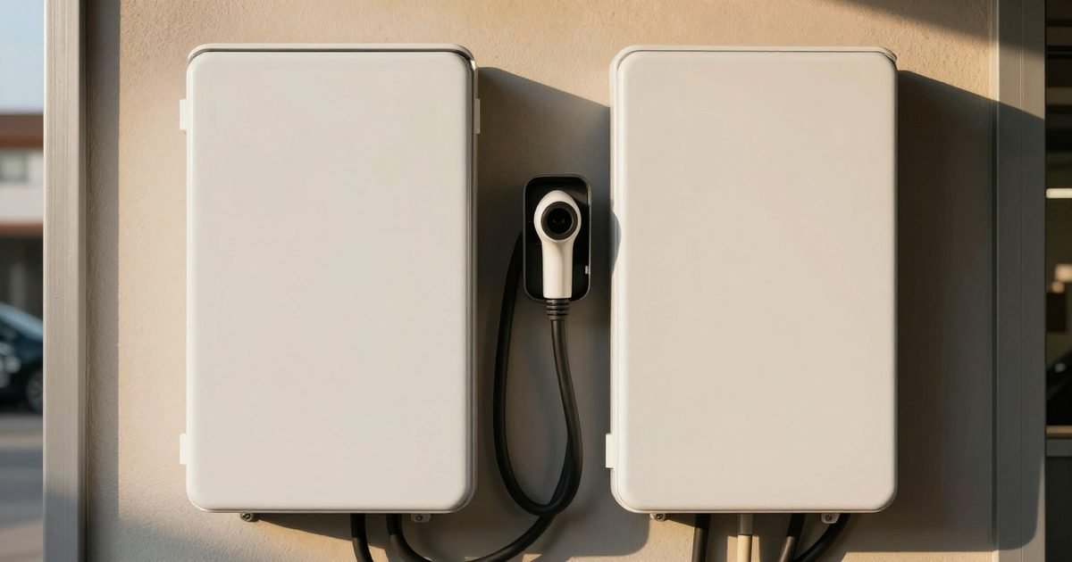 Batería, inversor híbrido y wallbox en la misma pared