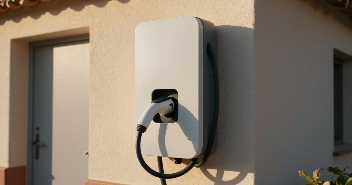 Wallbox junto a un armario eléctrico en la fachada de una casa