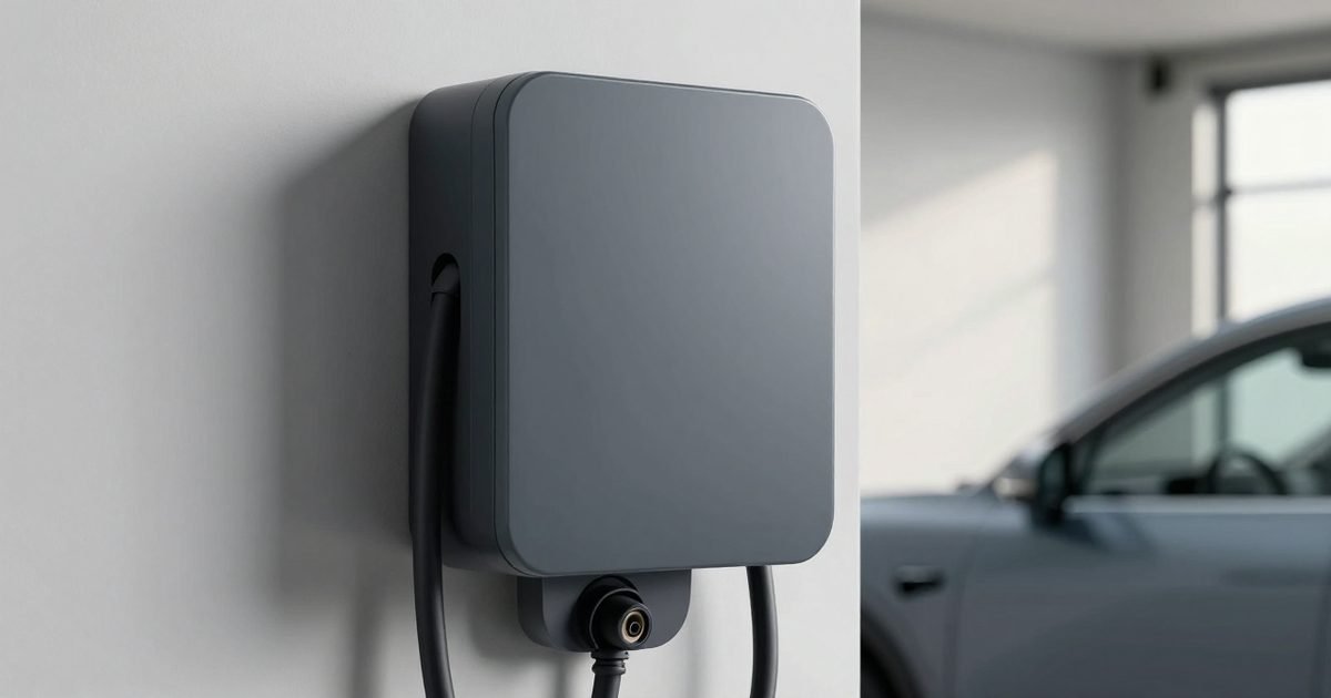 Wallbox compacto en un garaje moderno